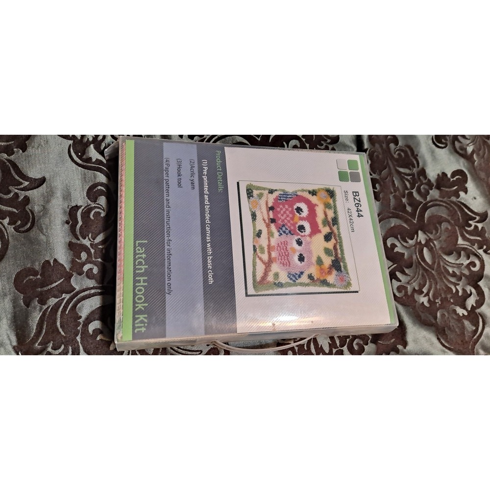 Latch Hook Pillow Cover OWLS BZ644 ‎ NIB
